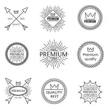 Set of outline emblems Stock Illustration