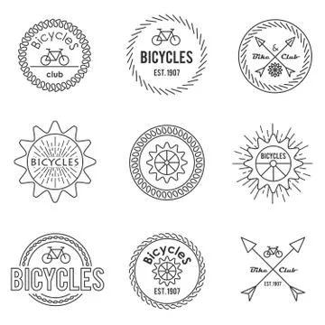 Set of outline emblems Stock Illustration