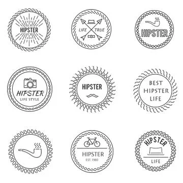 Set of outline emblems Stock Illustration