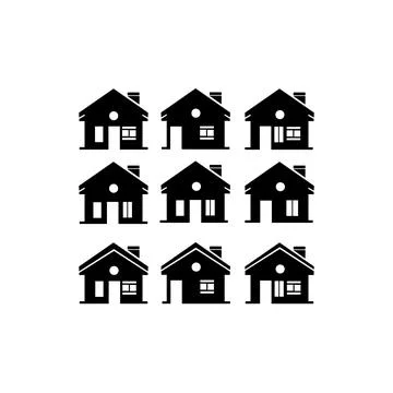 Set of outline Home Icon Stock Illustration