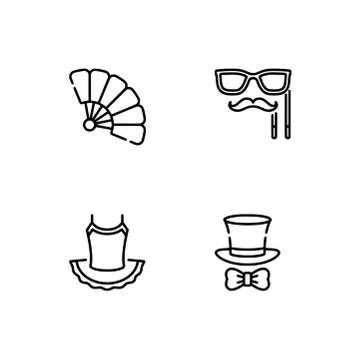Set outline icon EPS 10 vector format.  Transparent background. Scenic arts. Illustrazione stock