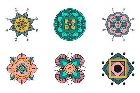 Set of outline ornaments Stock Illustration