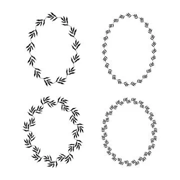 Set of oval botanical frames. Vector Illustration Stock-Illustration