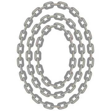 Set of Oval Chain Frames Isolated Set of Oval Chain Frames Isolated on Whi... Stock Photos