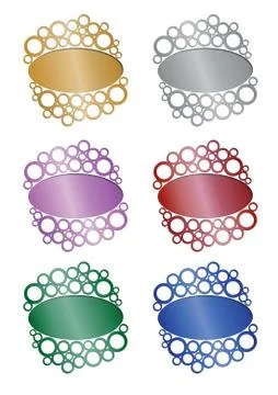 Set oval product labels in different colors Stock Illustration