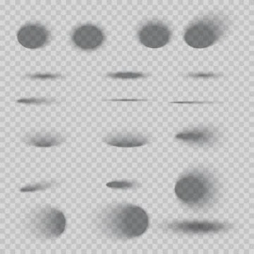 Set of oval shadows Stock Illustration