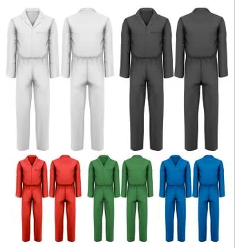Set of overalls with worker. design template. vector illustration. Stock Illustration