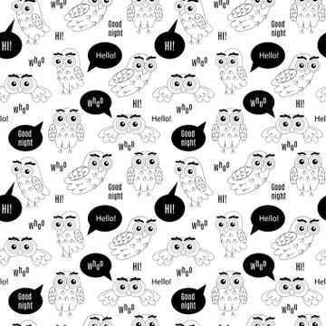 Set owl bubbles vector on white background. Stock Illustration