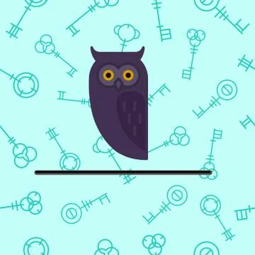 Set of Owl Design Elements in Linear Style Stock Illustration