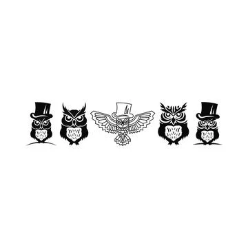 Set of Owl logo - vector illustration Stock Illustration
