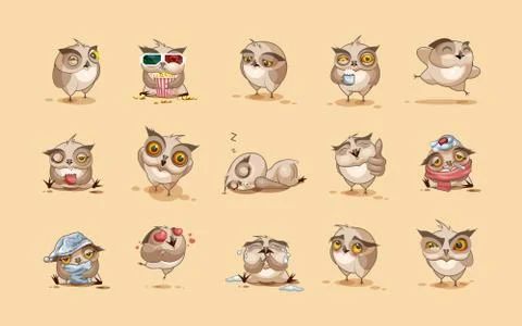 Set of Owls Stock Illustration