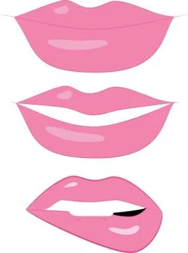 Set pack of 3 sexy vector lips Stock Illustration