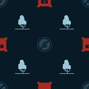 Set Pack full of seeds, Stop colorado beetle and Fruit tree on seamless pattern Stock Illustration