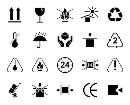 Set Of Packaging Symbols. Stock Illustration