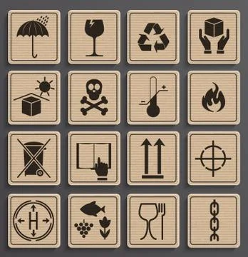 Set Of Packaging Symbols. Illustrazione stock