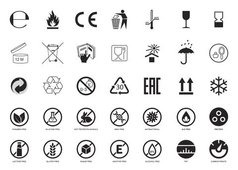 Set of Packaging Symbols. Stock Illustration