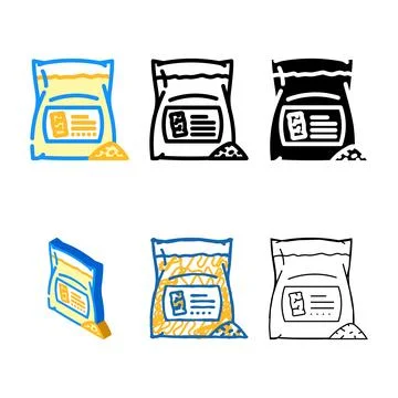Set packaging wood pellets color icon vector Stock Illustration