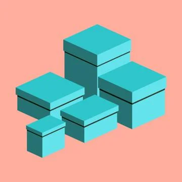 Set of packing boxes Stock Illustration