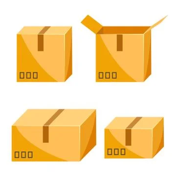 Set of packing boxes. Stock Illustration