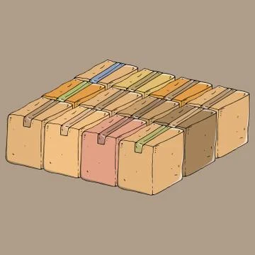 Set of packing cardboard boxes. 스톡 일러스트