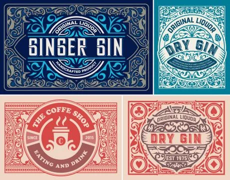 Set packing labes. vector layered Stock Illustration