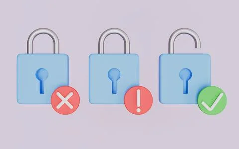 Set of padlock icons, Cyber security to Protect Personal Data 库存插图