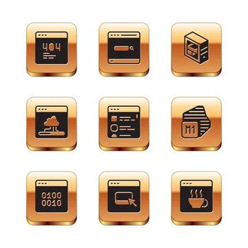 Set Page with a 404 error, Binary code, Browser files, Cloud technology data 스톡 일러스트