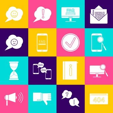 Set Page with a 404 error, Computer monitor diagnostics, Mobile phone, Monitor Stock Illustration