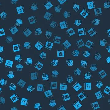 Set Page with a 404 error, Processor, Software and on seamless pattern. Vector Stock-Illustration