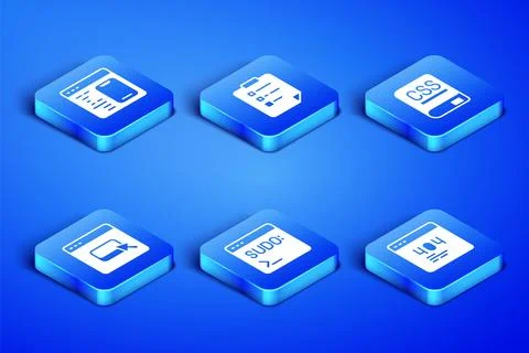 Set Page with a 404 error, Software, Code terminal, Browser files, Clipboar.. Stock Illustration