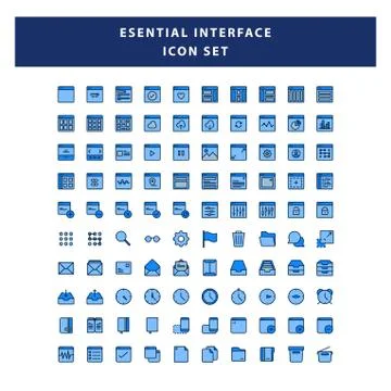 Set of page Interface icon with filled outline style design vector Illustration