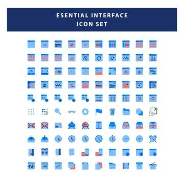 Set of page Interface icon with flat style design vector Illustration