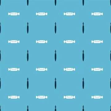 Set Paint brush and Candy on seamless pattern. Vector Stock Illustration