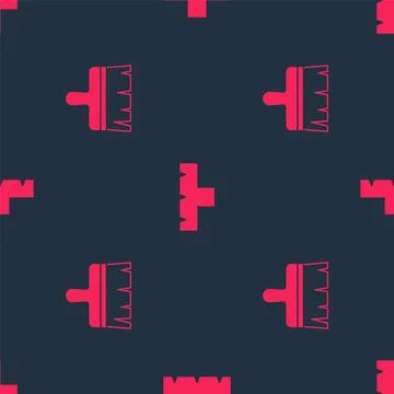 Set Paint brush and Marker pen attachment on seamless pattern. Vector Stock Illustration