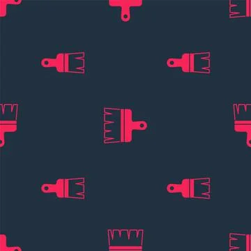 Set Paint brush and on seamless pattern. Vector Stock Illustration
