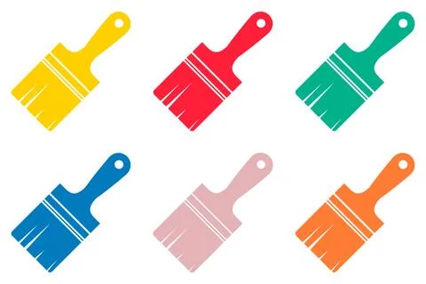 Set of paint brushes on a white background. Artistic brush icon. Brush icons Stock Illustration