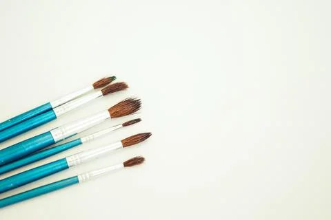 Set of paint brushes on the white background Stock Photos