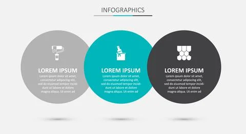 Set Paint bucket with brush, roller and Roof tile. Business infographic template Illustration