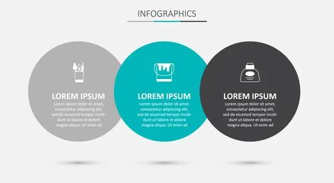 Set Paint bucket, Pencil case stationery and Inkwell. Business infographic .. Stock-Illustration