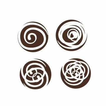 Set paint circle abstract line logo and vector icon Illustrazione stock