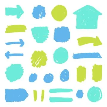 Set of paint grunge badges. Stock Illustration