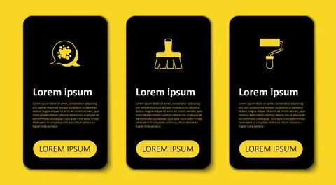 Set Paint roller brush,  and spray. Business infographic template. Vector Stock Illustration