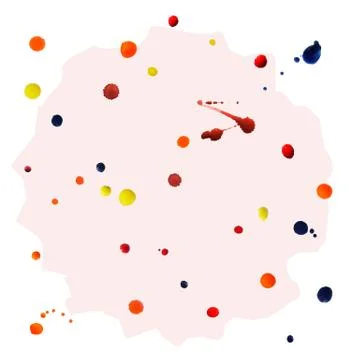 Set of paint splash and brush strokes Stock Illustration