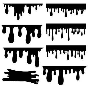 Set of paint splashes. Paint splatter, blobs. Vector illustrations Ilustración de archivo
