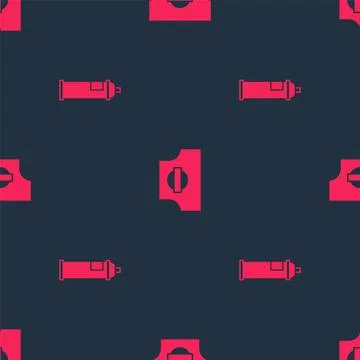 Set Paint spray can and Spray nozzle cap on seamless pattern. Vector Stock Illustration