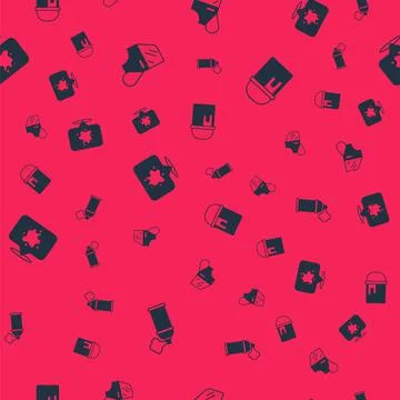 Set Paint spray can, Car painting,  and bucket on seamless pattern. Vector イラスト素材