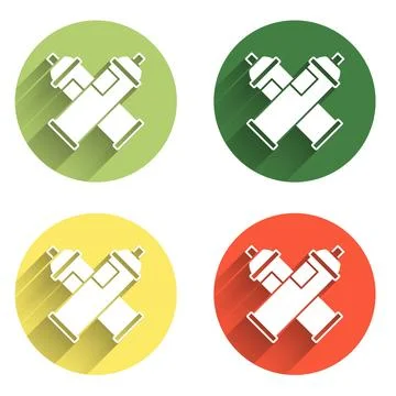 Set Paint spray can icon isolated with long shadow background. Color circle.. Stock Illustration
