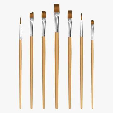 Set of paintbrushes isolated on white background. Vector illustration Stock Illustration