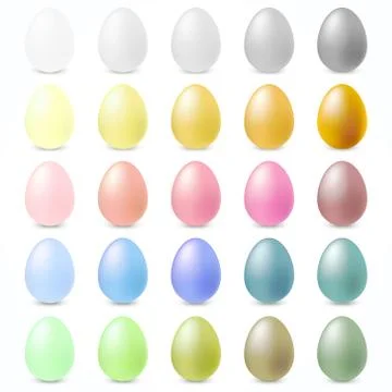 Set of painted colored eggs for Happy Easter Stock Illustration