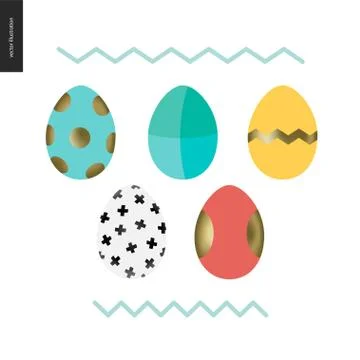 Set of painted eggs Stock Illustration